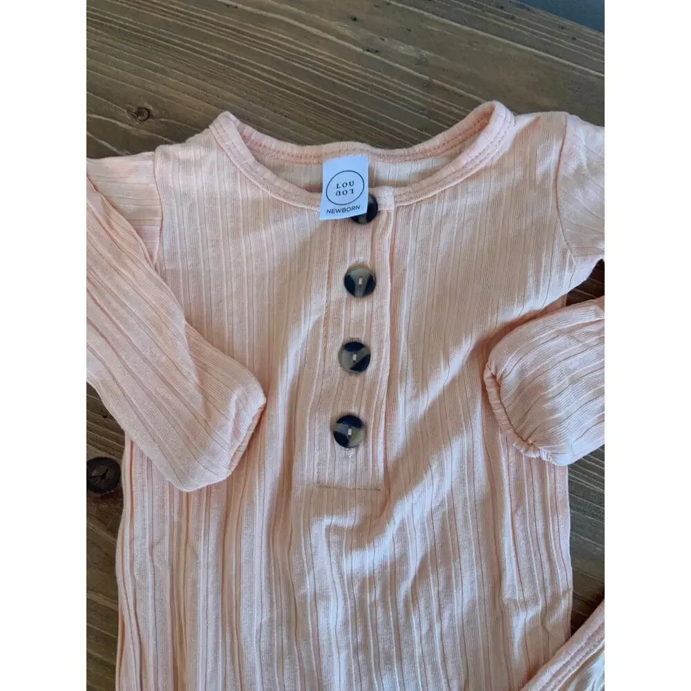 Lou‎ Lou Pink Tie Gown size 3-6mo
